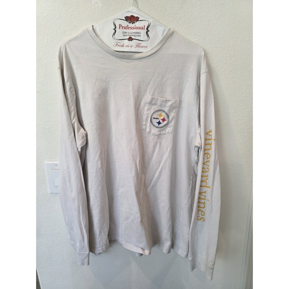 Vineyard Vines x Pittsburgh Steelers Collab T Shirt Mens Sz L Worn Broken In